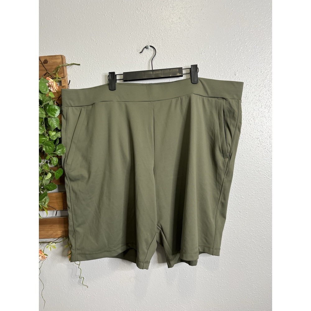 32 Degrees Athletic Shorts Mens 3xl Green Cool Knit Elastic Waist Drawstring NEw